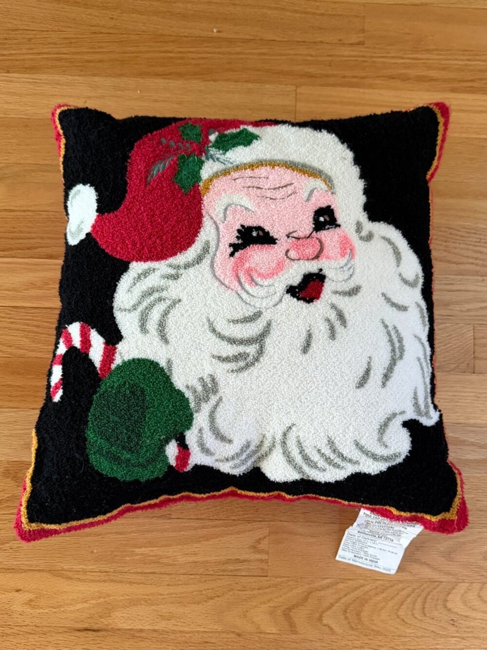 Santa Claus Hooked Throw Pillow
